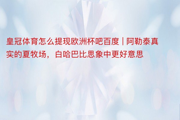 皇冠体育怎么提现欧洲杯吧百度 | 阿勒泰真实的夏牧场,白哈巴比思象中更好意思❗️