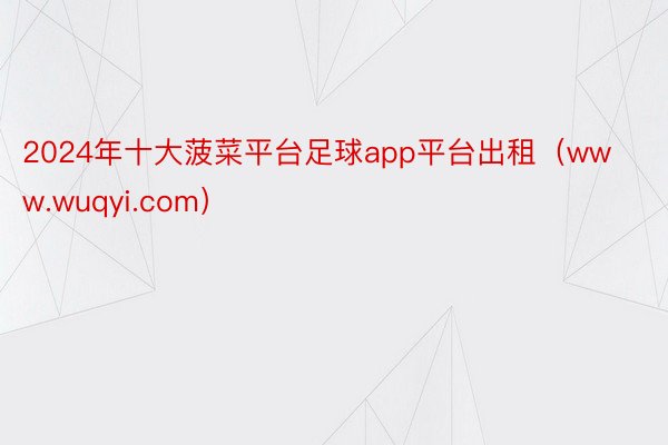 2024年十大菠菜平台足球app平台出租（www.wuqyi.com）