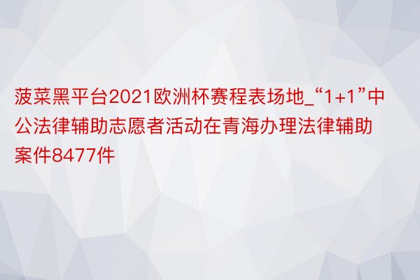 菠菜黑平台2021欧洲杯赛程表场地_“1+1”中公法律辅助志愿者活动在青海办理法律辅助案件8477件